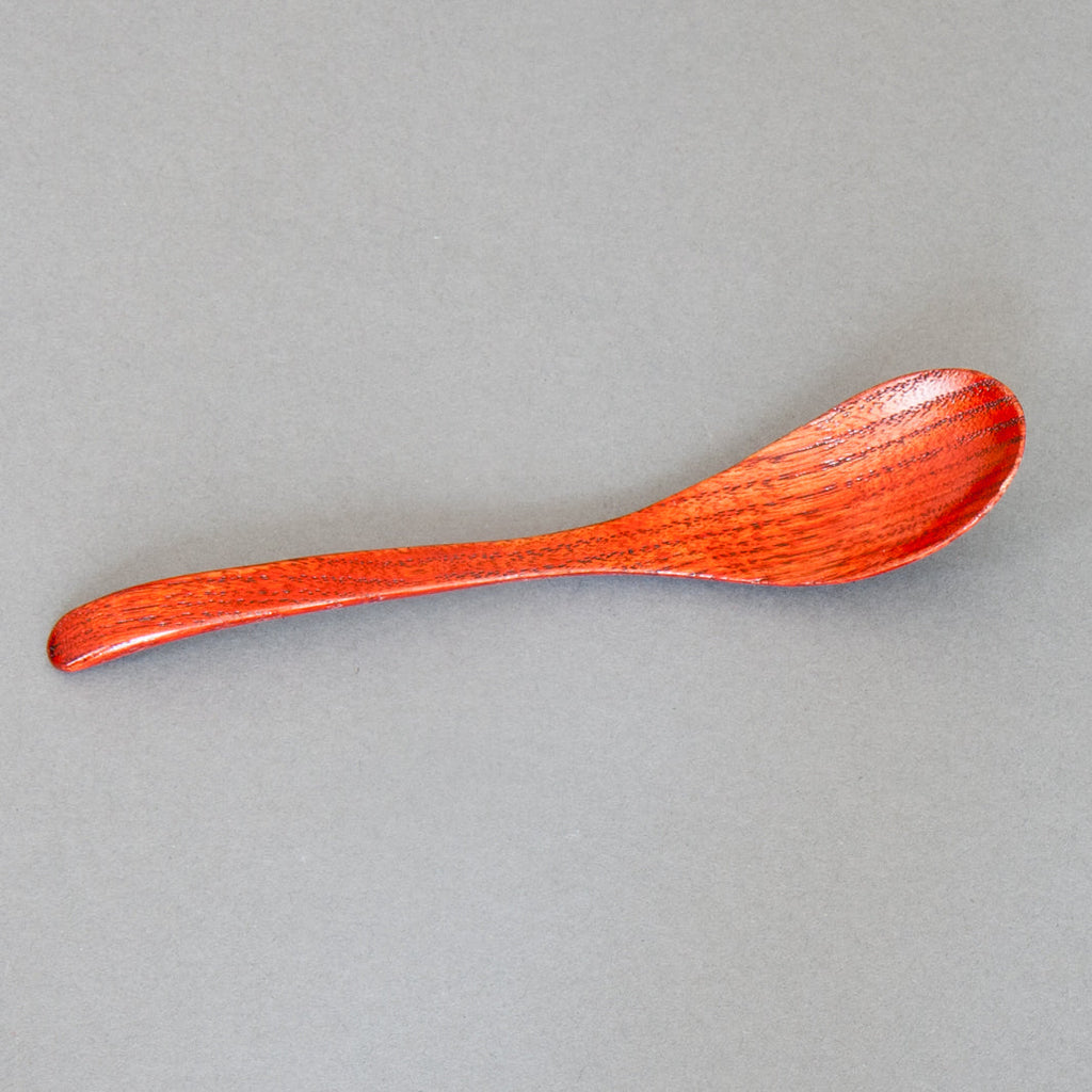 Red lacquered spoon handmade in Japan