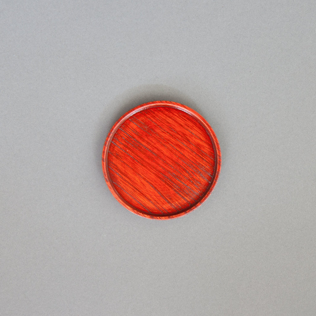 Red lacquer handmade coaster