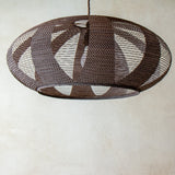 Brown Enban Skashi Japanese paper lamp shade - up unlit