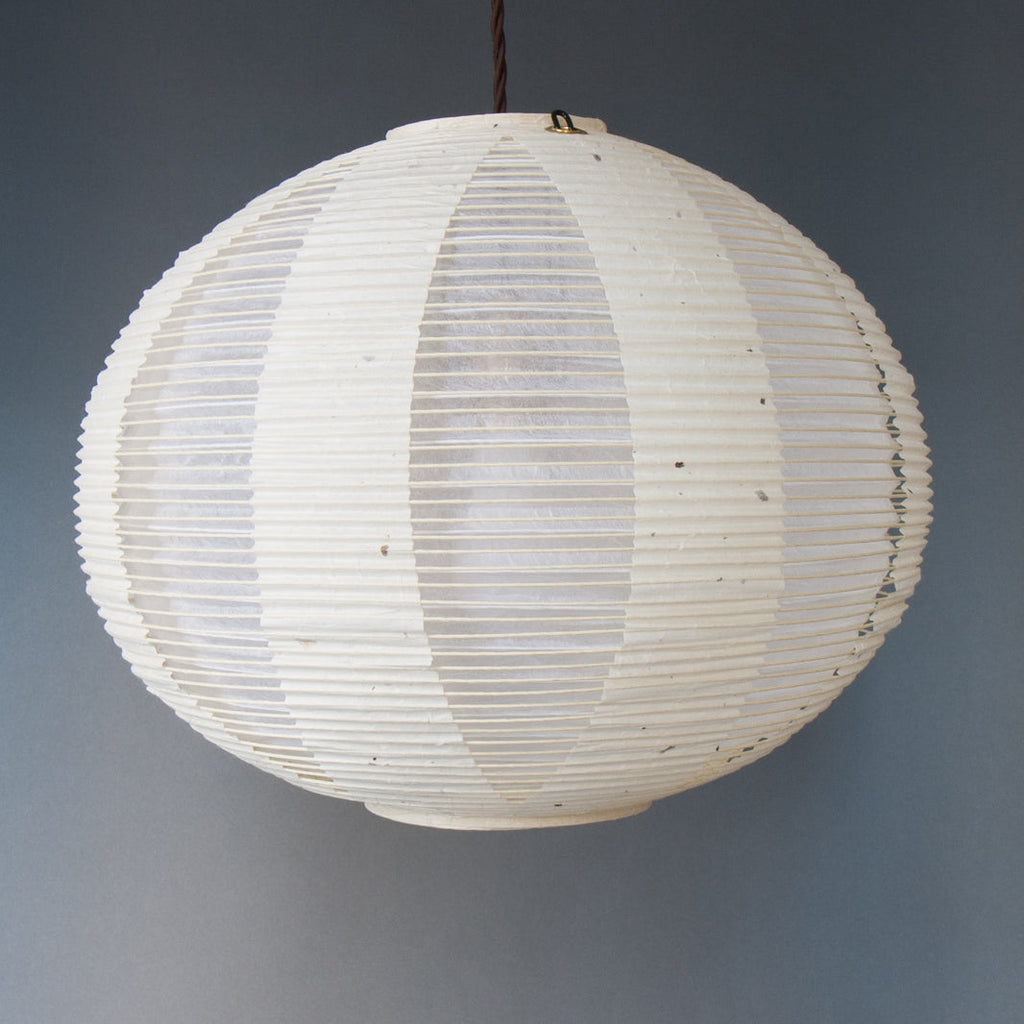 White double-layered Japanese paper lamp shade - straight unlit