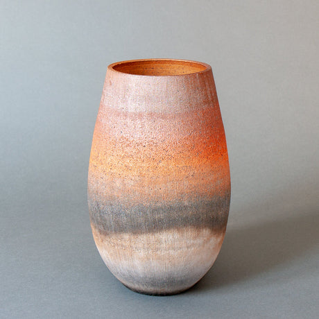 Large Japanese unglazed vase - straight