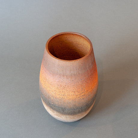 Large Japanese unglazed vase - side