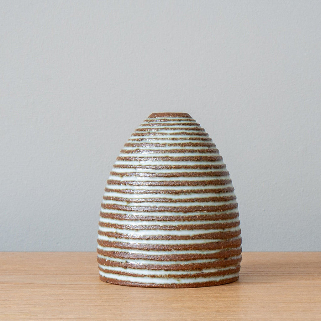 Japanese Zogan glazed vase - beehive shaped, wood-fired