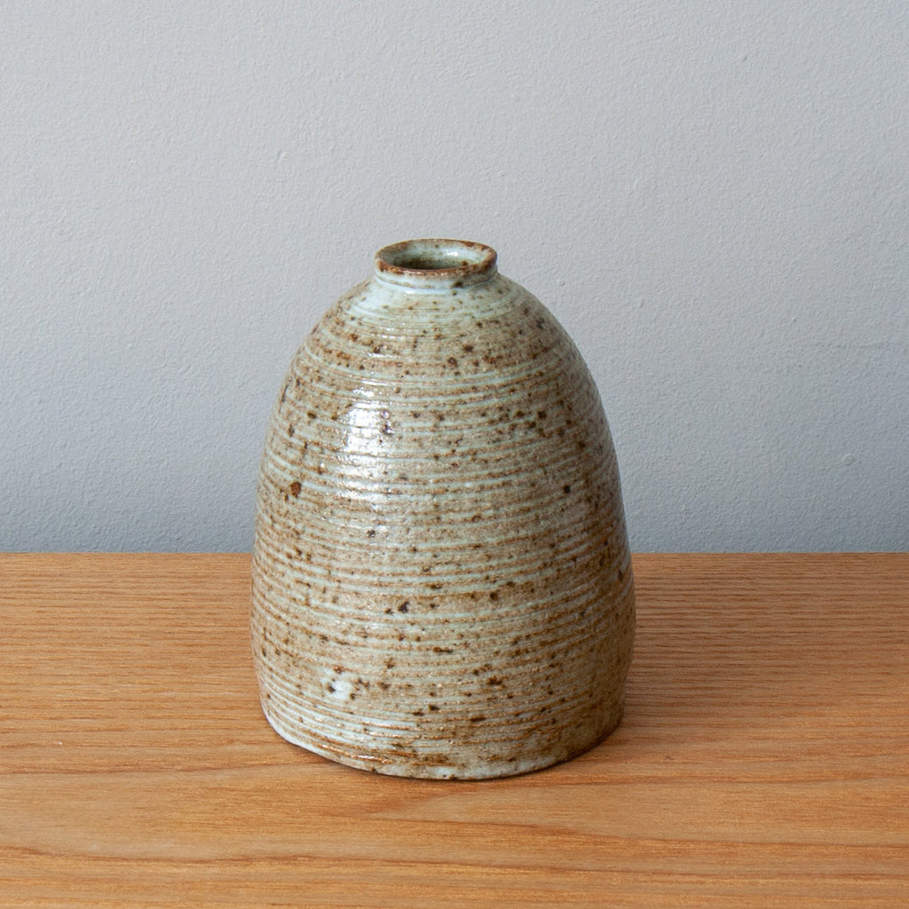 Hand-thrown Japanese wood-fired warabai vase