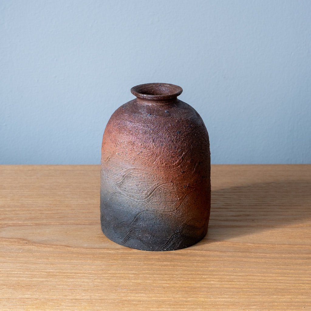 Wood-fired Stoneware, small Japanese Bud or Stem Vase