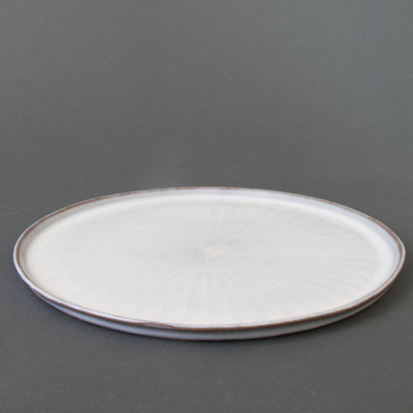 White Hakeme Plate - Handmade in Japan - Side