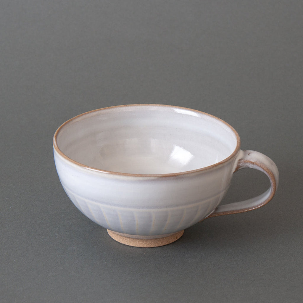 Hand-made Japanese Pottery Soup Cup - Brown