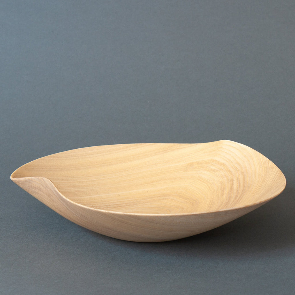 Large Turned & Shaped Japanese lacquered bowls - Natural Side