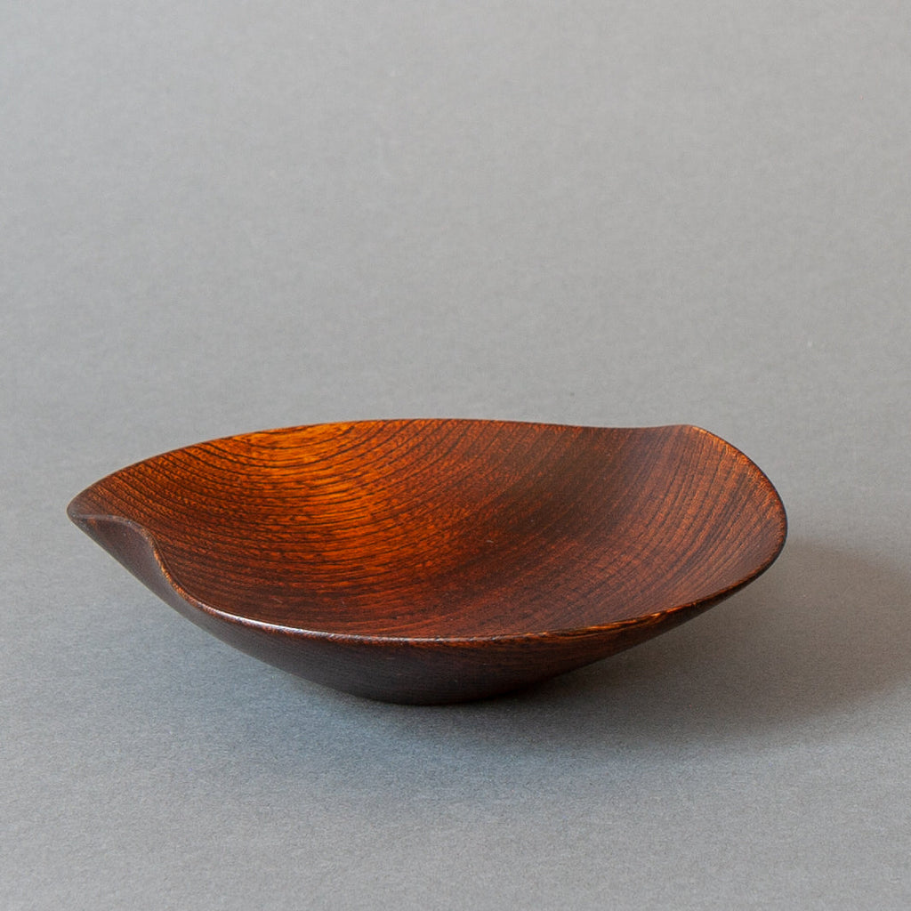 Turned & Shaped Japanese lacquered bowls - Brown Side