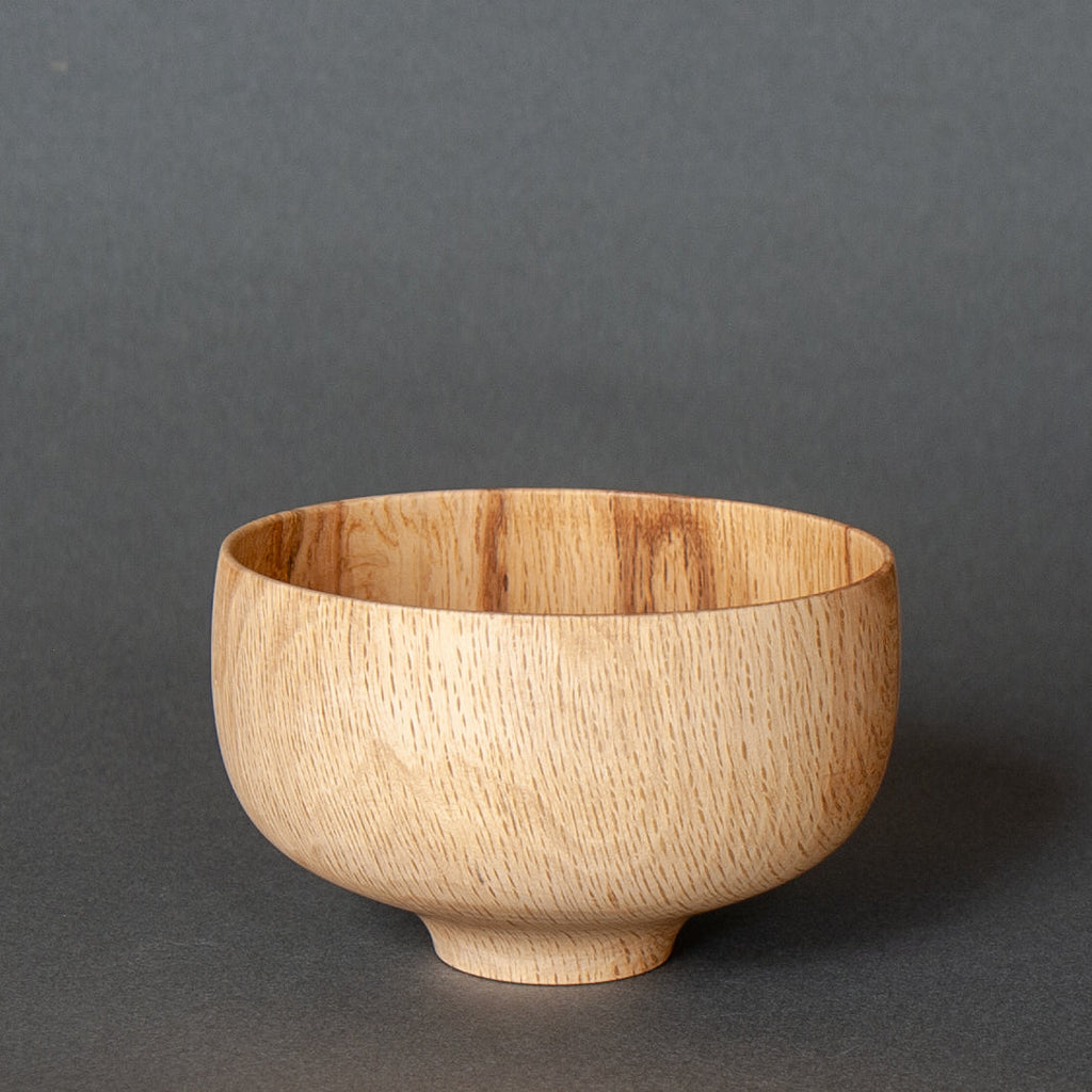 Yamanaka lacquer spalted oak rice bowl, hand-turned in Japan