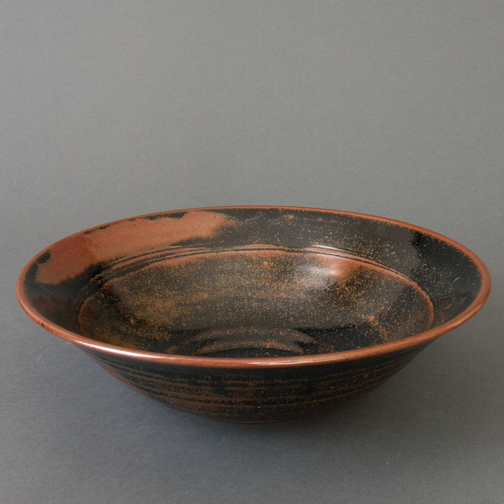 Tenmoku Handmade Fruit Bowl, Small - Side