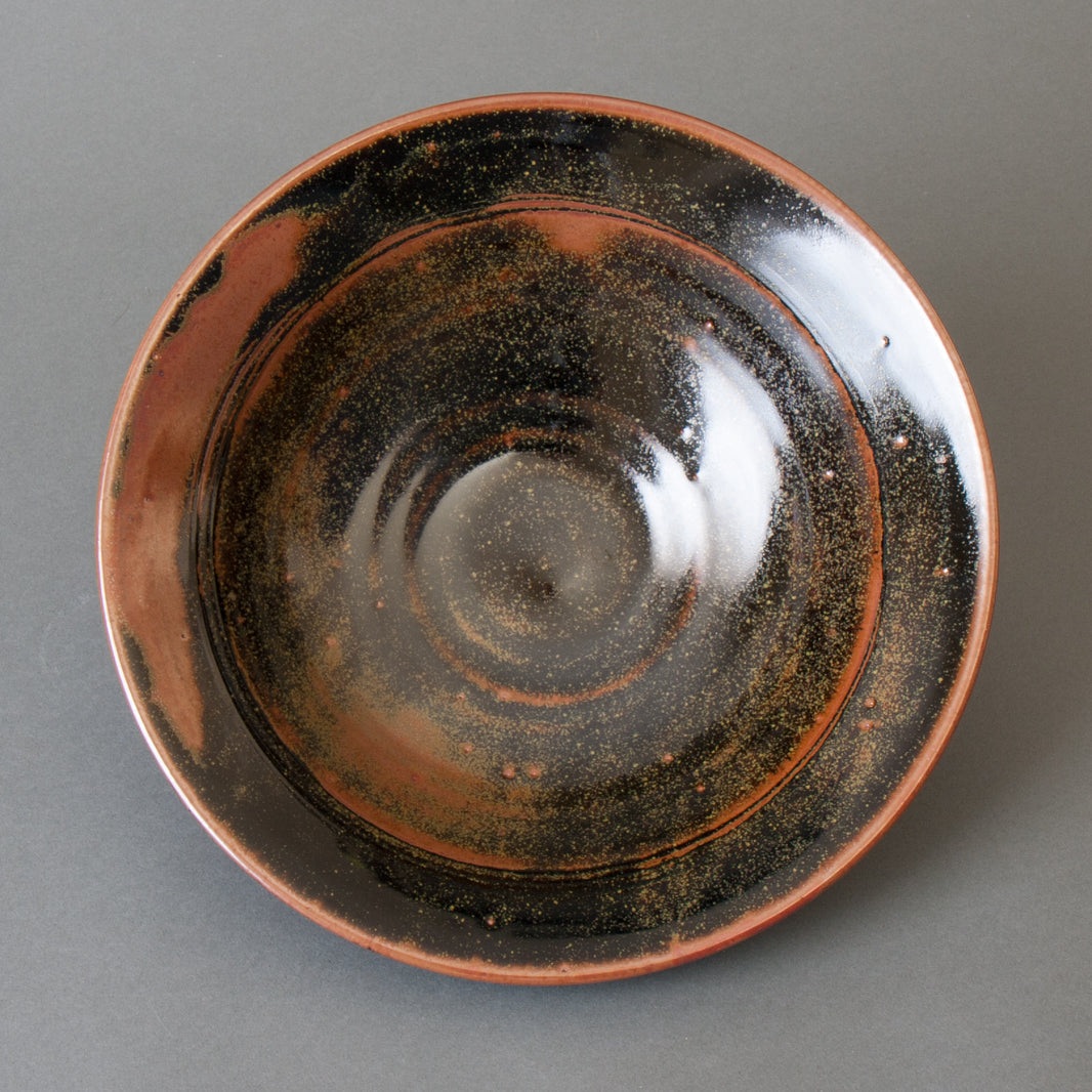 Tenmoku Handmade Fruit Bowl, Small - Top