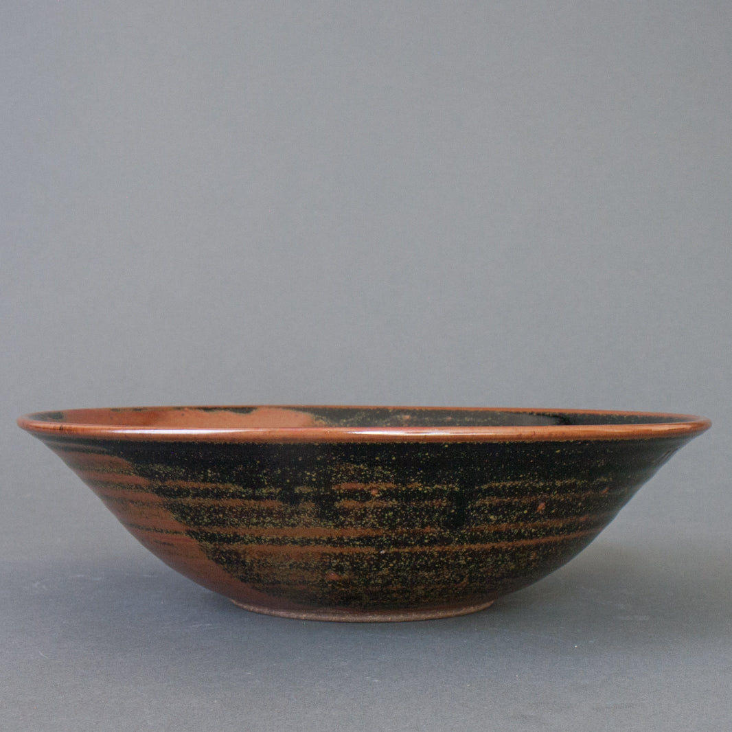 Tenmoku Handmade Fruit Bowl, Small - Side