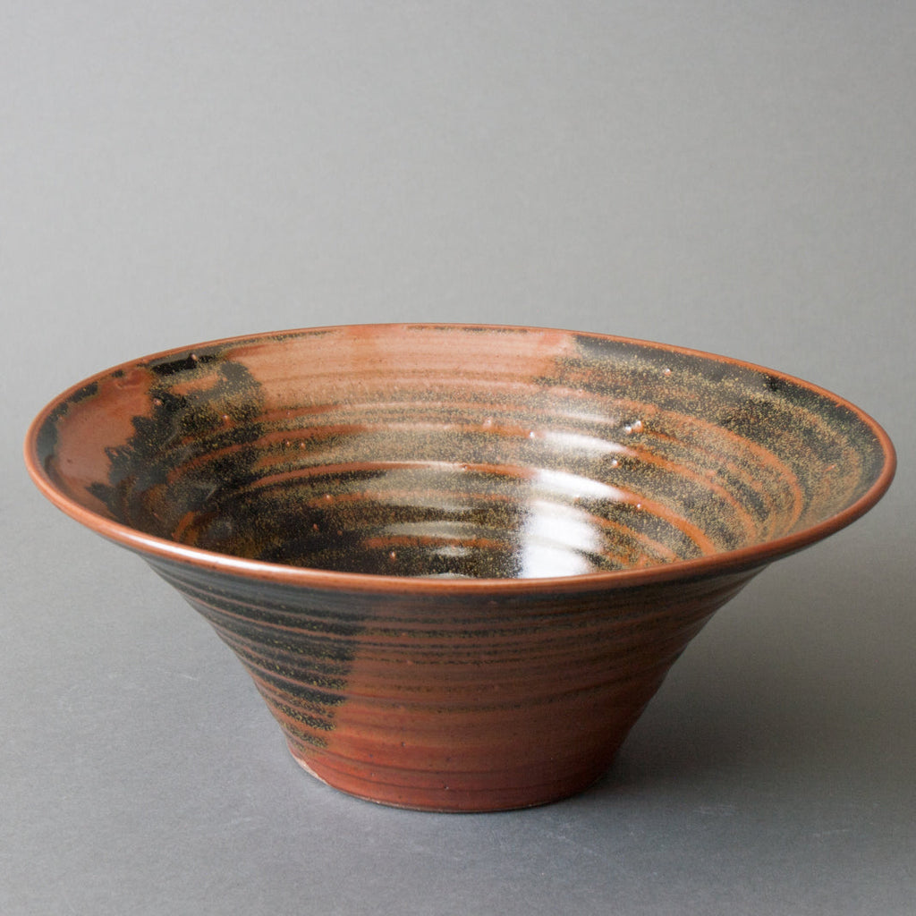 Tenmoku Handmade Fruit Bowl, Large - Quarter