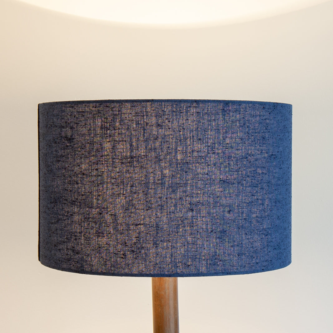 Cotton Tsumugi Textured Blue Lampshades On