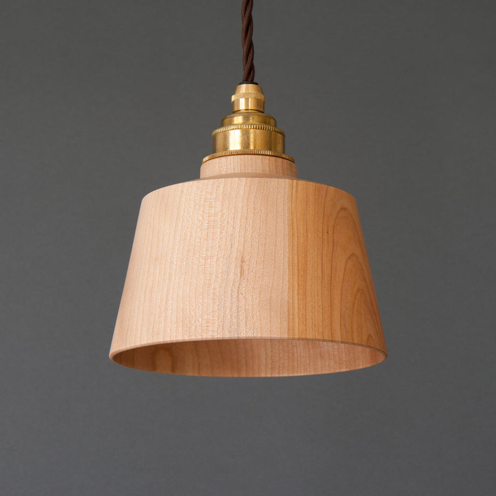 Choku Handmade Japanese Lacquer wooden lamp shade - quarter unlit