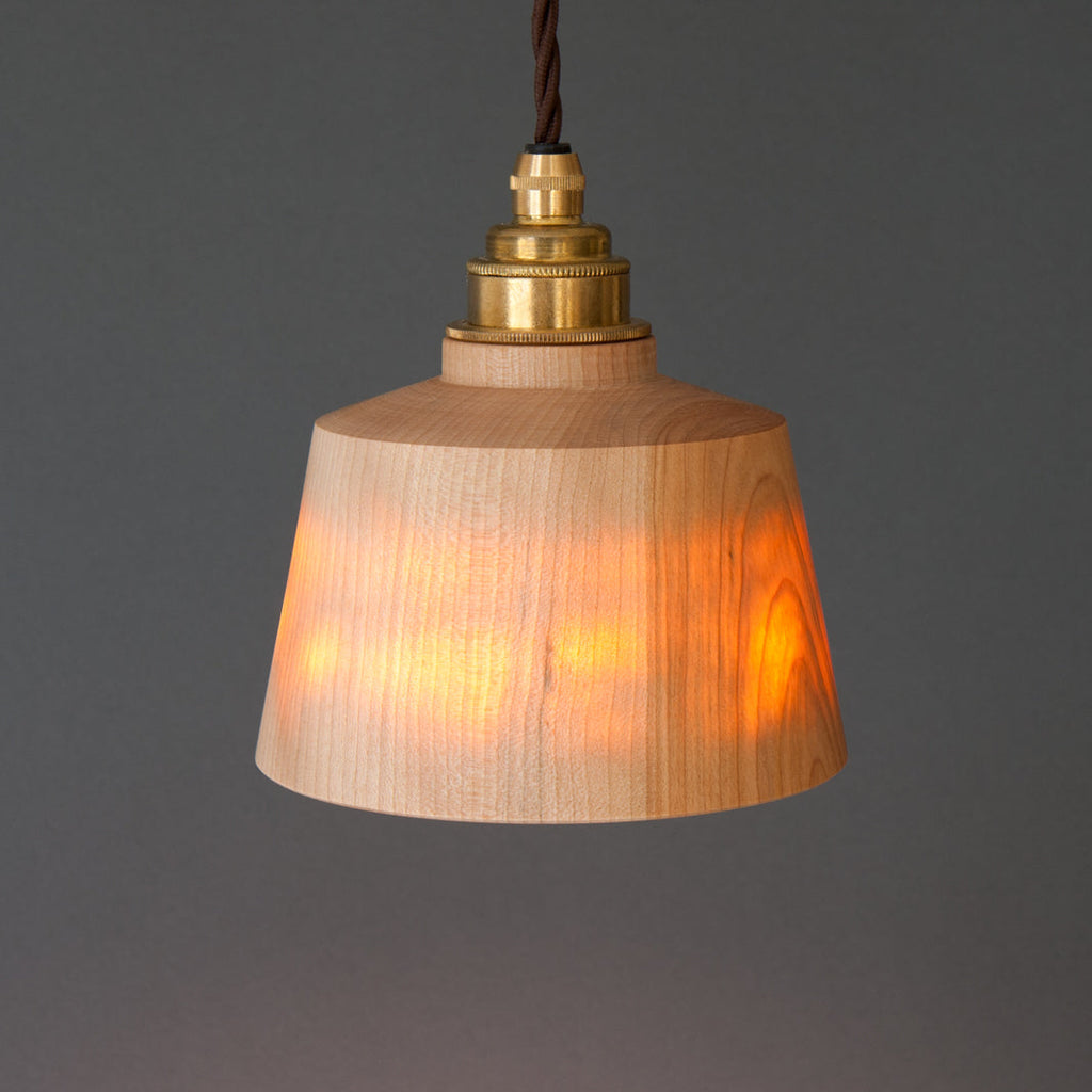 Choku Handmade Japanese Lacquer lamp shade - down lit