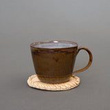 Sedge coaster handmade in Japan with Mug