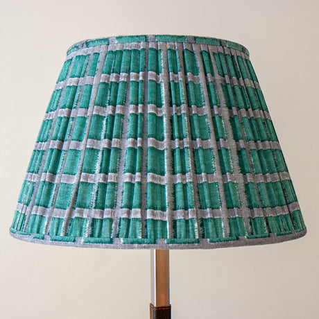 Sakata Green Squares Gathered Lampshades