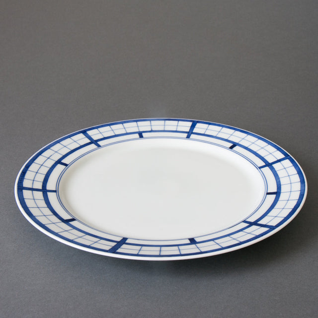 Shoji pattern hand-painted dinner plate - side