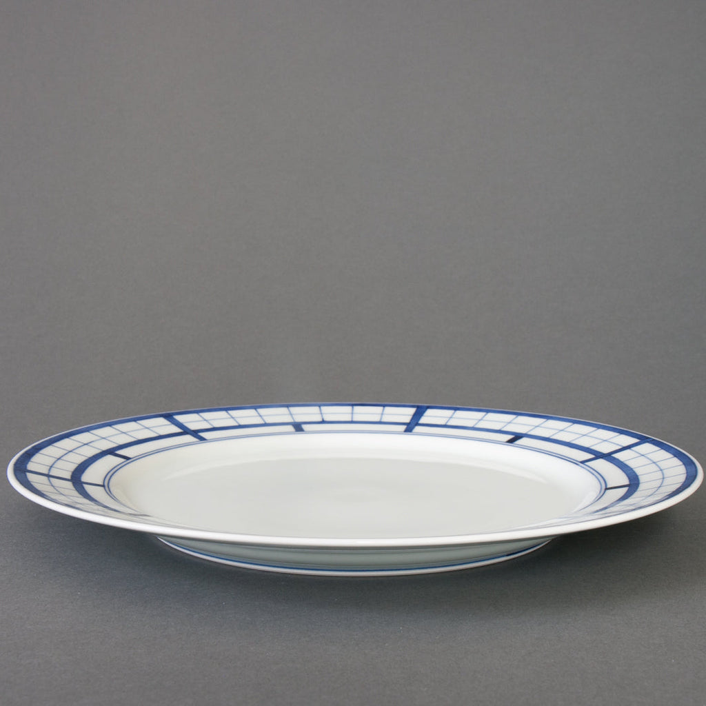 Shoji pattern hand-painted dinner plate - straight