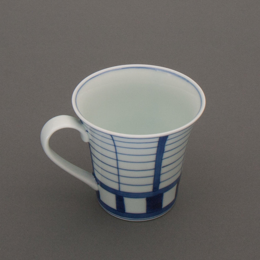 Shoji pattern hand-painted mug - side