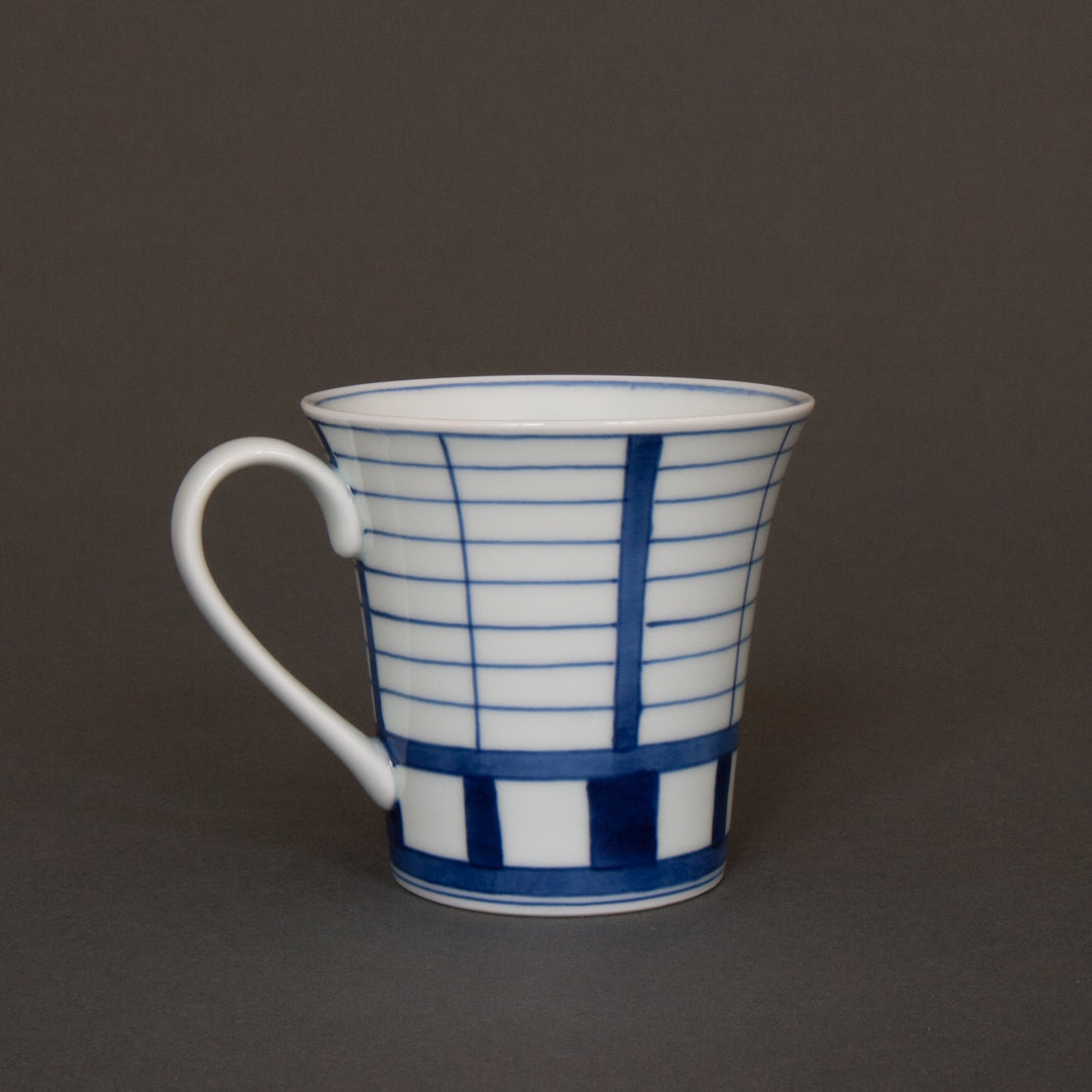 Shoji pattern hand-painted mug - straight