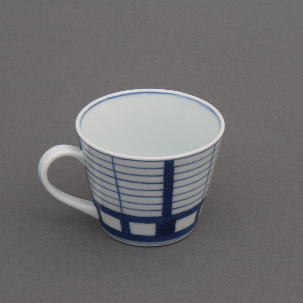 Shoji pattern hand-painted cup - side
