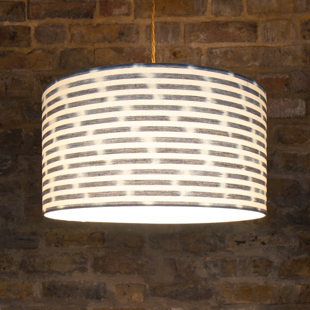 Blue and White textured Fabric ceiling light