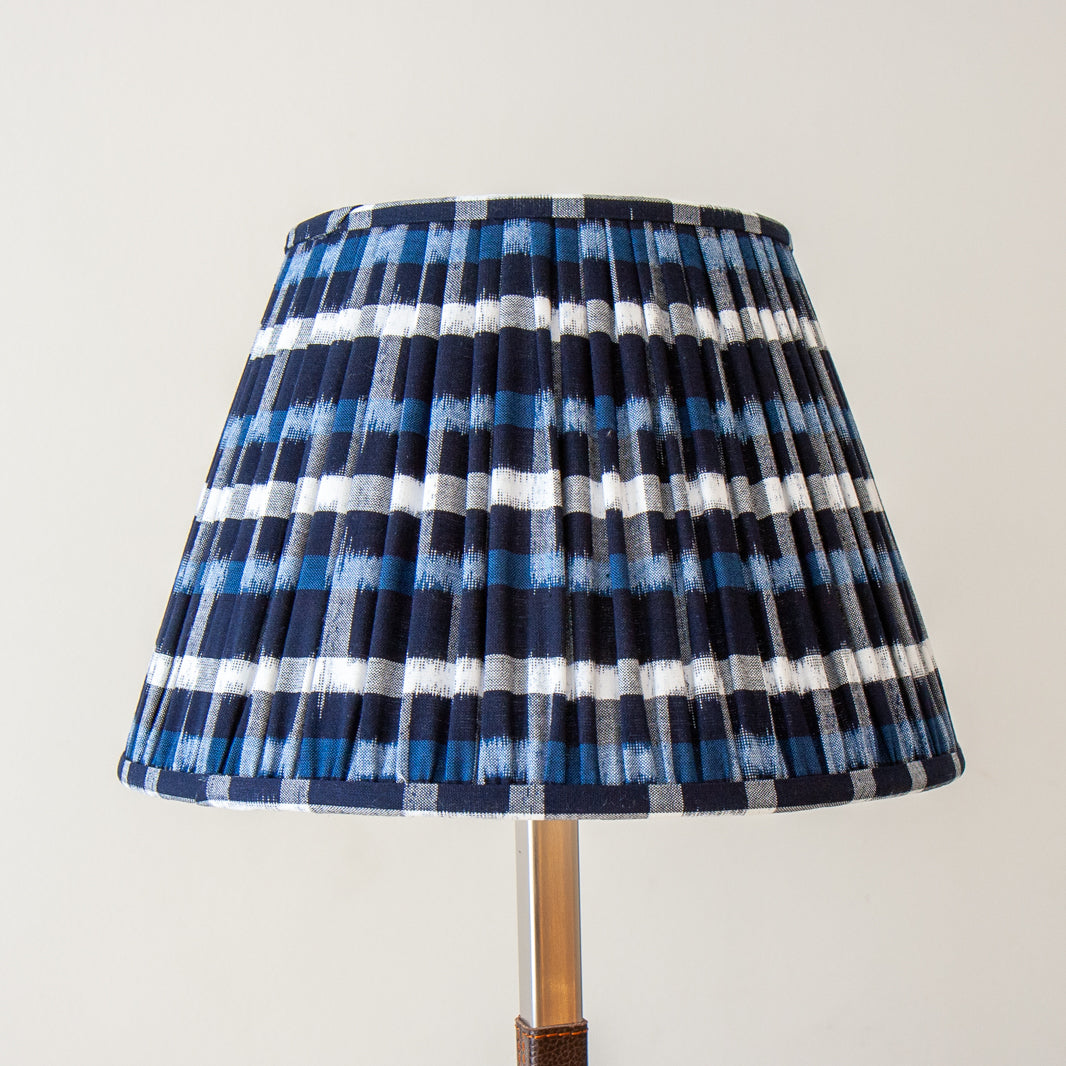 Blue and White H Pattern Soft Shades