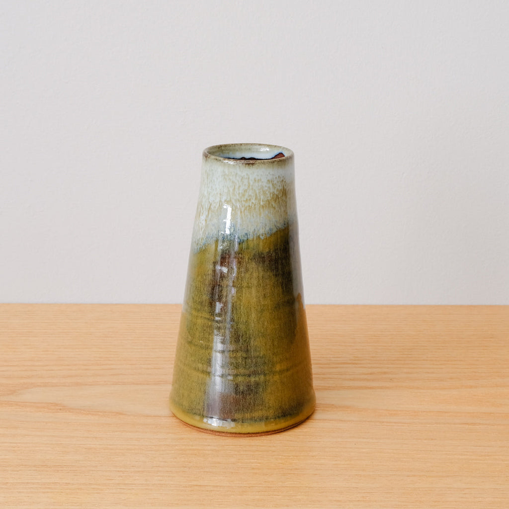 Slim & small handmade Japanese stoneware vase