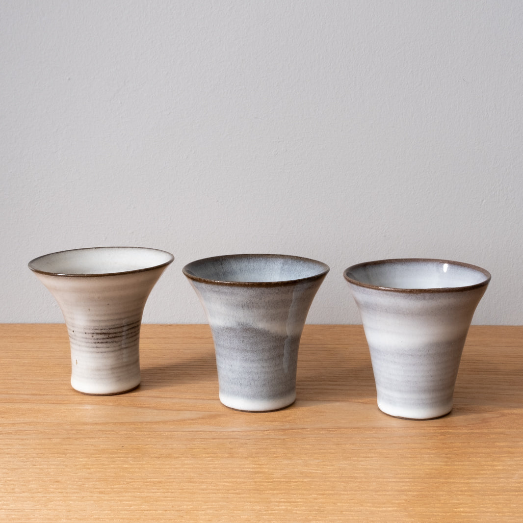 White Soushu Sake Cups, Choko or Guinomi