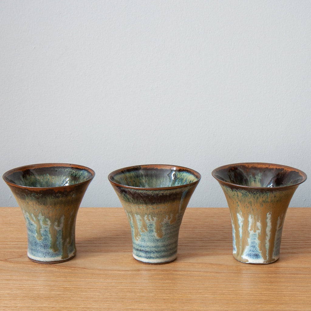 Tactile hand-thrown Japanese sake cups