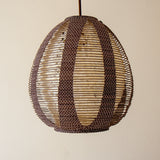 Natural Hemp Washi and Brown Printed Washi Paper Lights, 28cm diameter