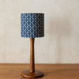 Natural indigo kimono fabric small desk light shade