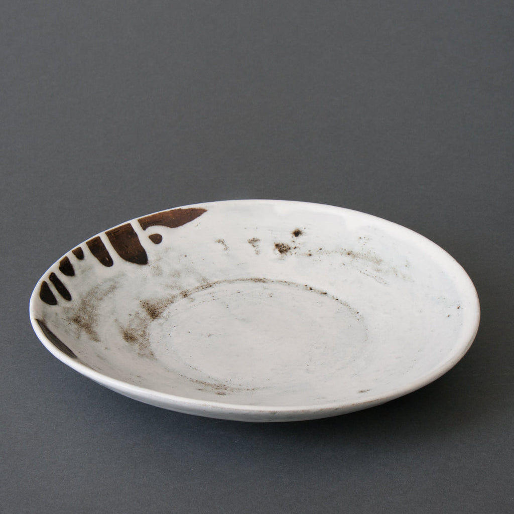 Donten Drip Japanese Stoneware Pasta Plate - Side
