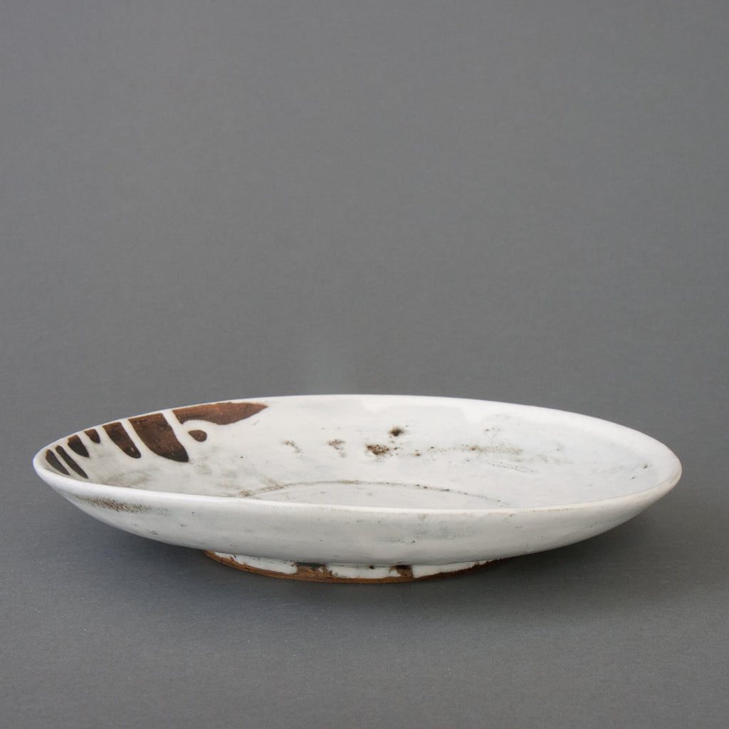 Donten Drip Japanese Stoneware Pasta Plate - Straight