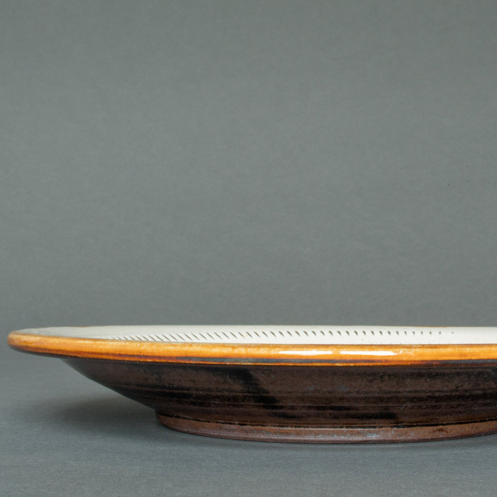 Handmade Japanese Plates, Tobikanna Decoration - Straight